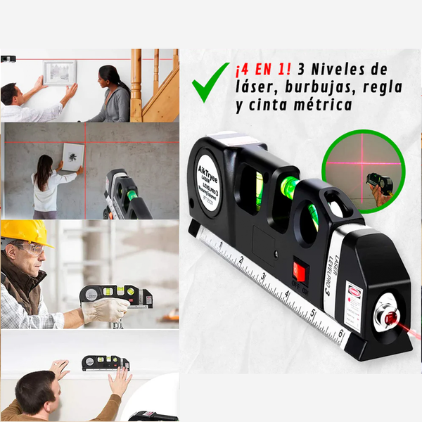 Nivel láser con cinta métrica incorporada de 2.5 m