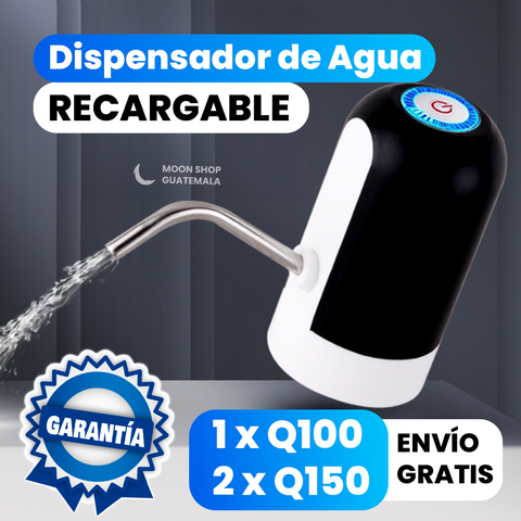 Dispensador eléctrico recargable de agua portátil para garrafón de un solo botón