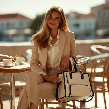 Bolso 3 en 1 con Compartimento Térmico para Comida ✨ Interior Impermeable + Cosmetiquera GRATIS