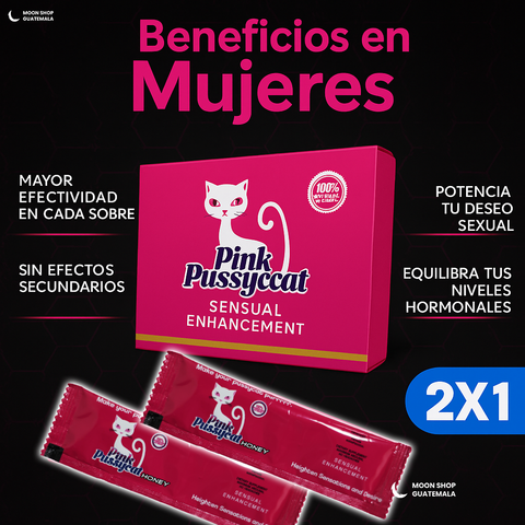 Pink Pussycat, sobre de miel Royal Honey con maca y ginseng para energía
