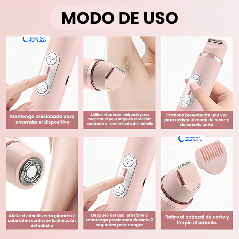 RASURADORA DOBLE ELÉCTRICA, Ideal para Rostro y Cuerpo, Sin Irritación ✨