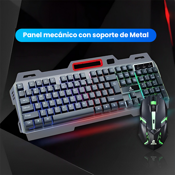Combo teclado y mouse para oficina o videojuegos con luces RGB