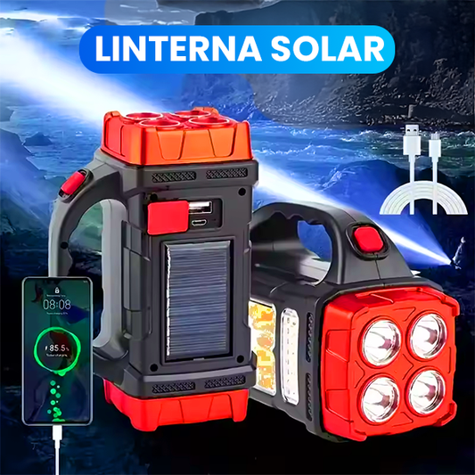 Linterna Solar Led - Se recarga con el Sol y es Impermeable ✨