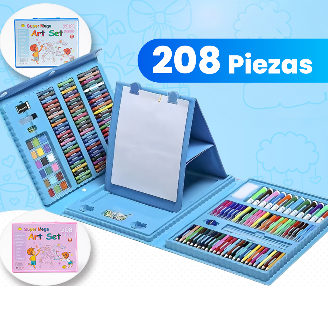 Set de Arte Completo 🎨 208 Piezas ⭐ Todo en 1 para Colorear y Pintar