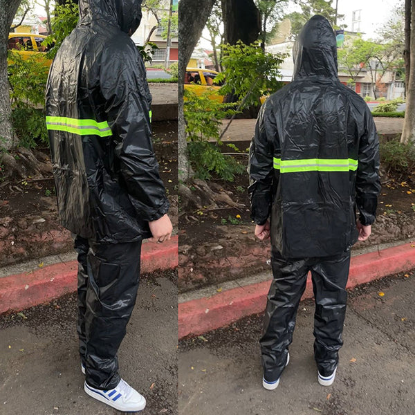 Traje Impermeable Unisex de 3 Piezas: Chumpa con Capucha, Pantalón y Bolsa, Forrado