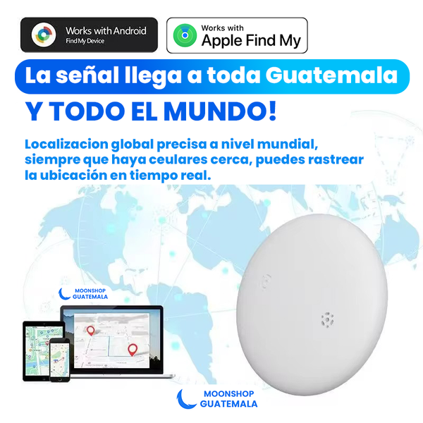El localizador se ve en el mapa del celular en Guatemala y en otros países, si hay celulares cerca