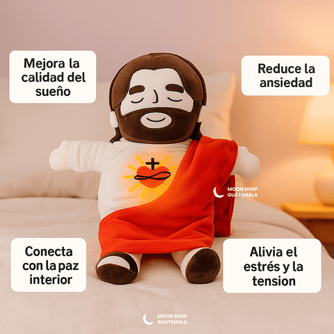 Peluche Jesús que respira que ayuda a aliviar el estrés y la ansiedad