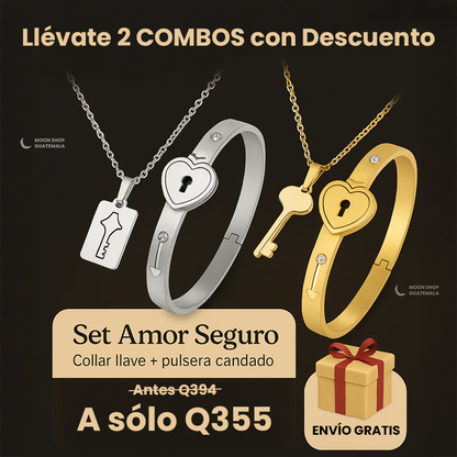 Pulsera con Candado y Collar con Llave 🔐 Regalo para Parejas ❤️