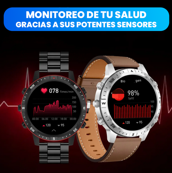 Reloj inteligente Pro midiendo el ritmo cardiaco durante el ejercicio