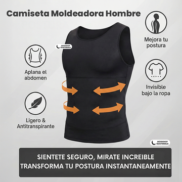 Camiseta de compresión masculina para corregir la postura