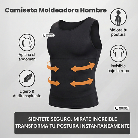 Camiseta de compresión masculina para corregir la postura