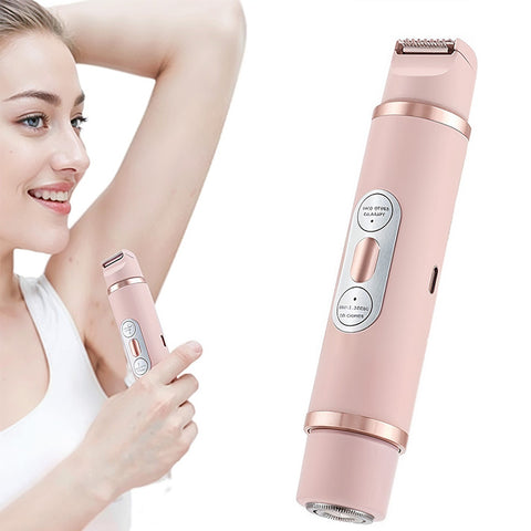Afeitadora eléctrica de doble cabezal 2 en 1 resistente al agua para piel suave
