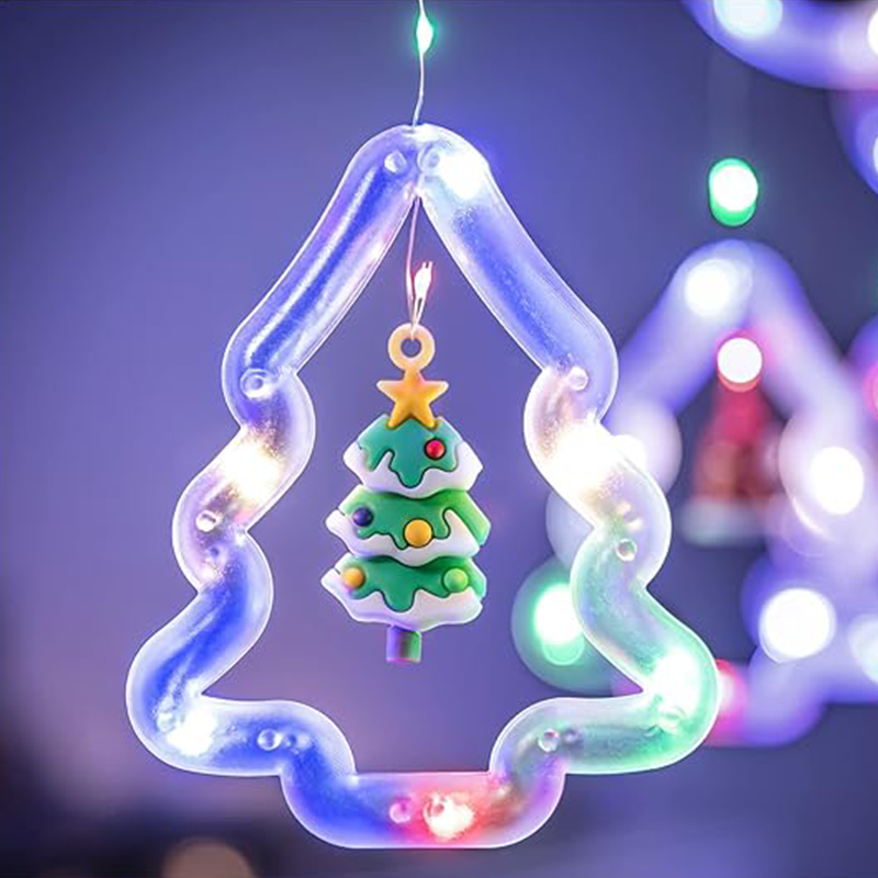 Serie Cascada Pino y Circulo con Personajes De Navidad MultiColor -  4.5 METROS