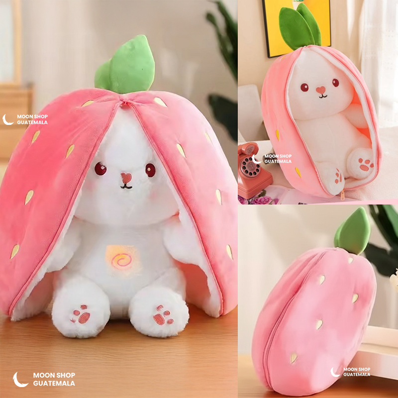 Conejito Zanahoria, Fresa que Respira 💤 Alivia la Ansiedad, Estrés y Duerme Mejor ✨