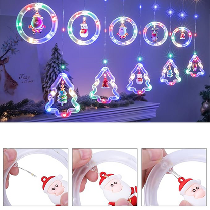 Serie Cascada Pino y Circulo con Personajes De Navidad MultiColor -  4.5 METROS