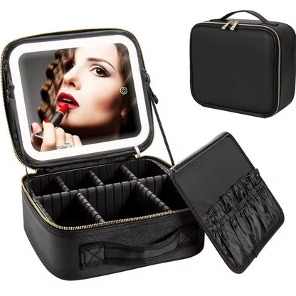 Cosmetiquera de Maquillaje con Espejo de Luz Led