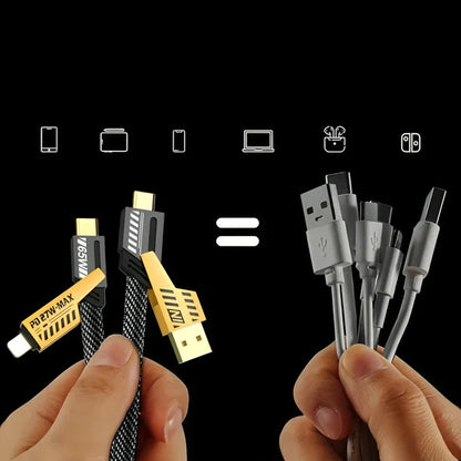 Cable De Carga Rápida Pd De Metal 4 En 1 De 65 W, Trenzado
