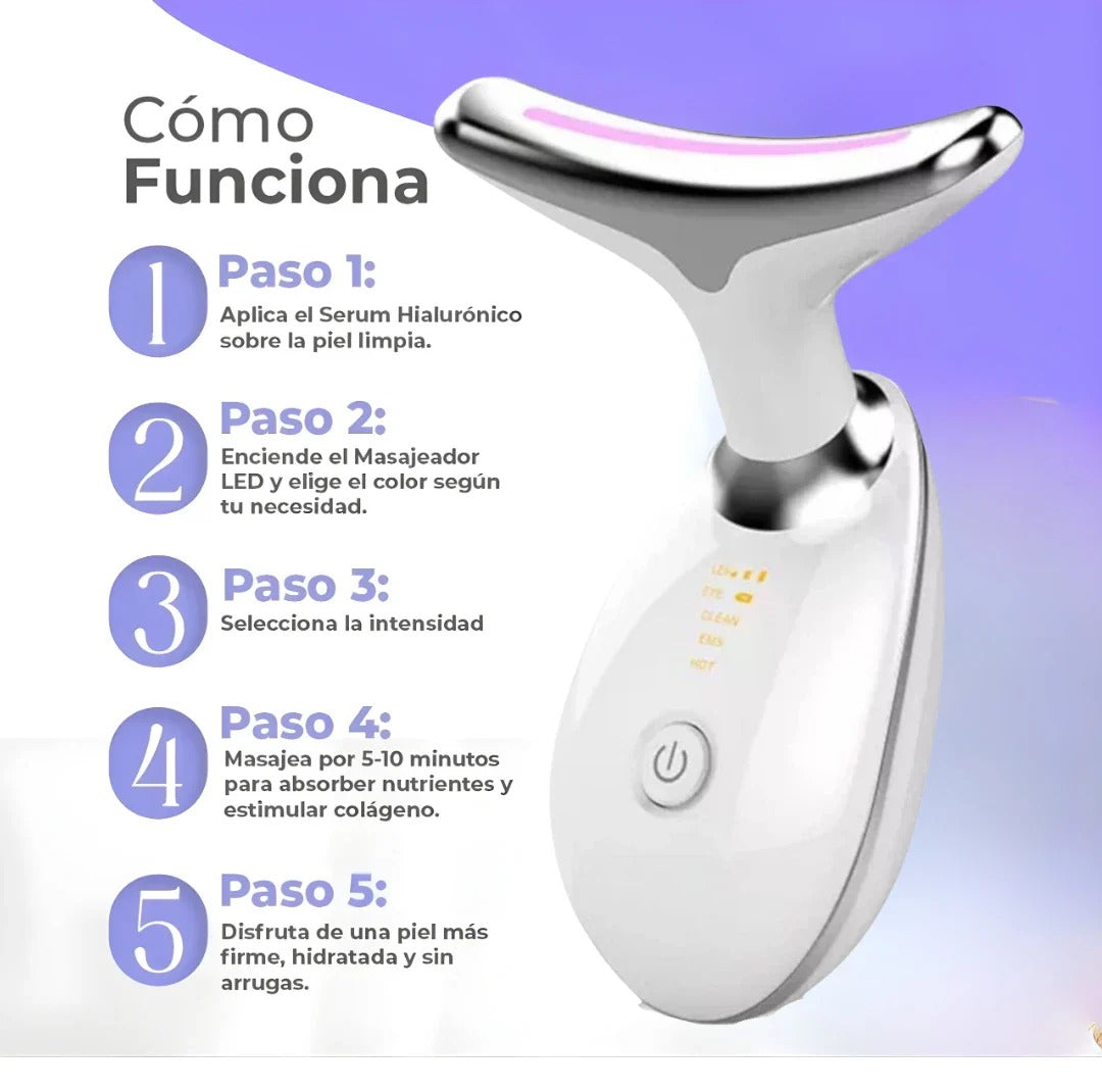 Masajeador Facial - Terapia de Luz Facial Antienvejecimiento 7 en 1 ✨
