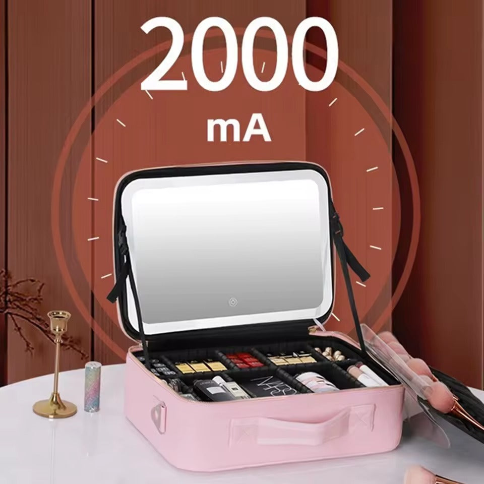 Cosmetiquera de Maquillaje con Espejo de Luz Led