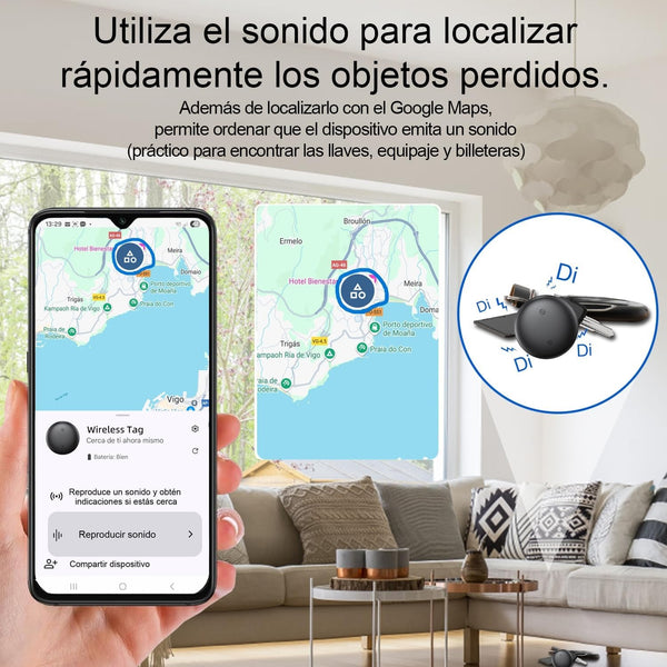 Botón para hacer sonar el localizador desde el celular y encontrar rápido lo que se te perdió