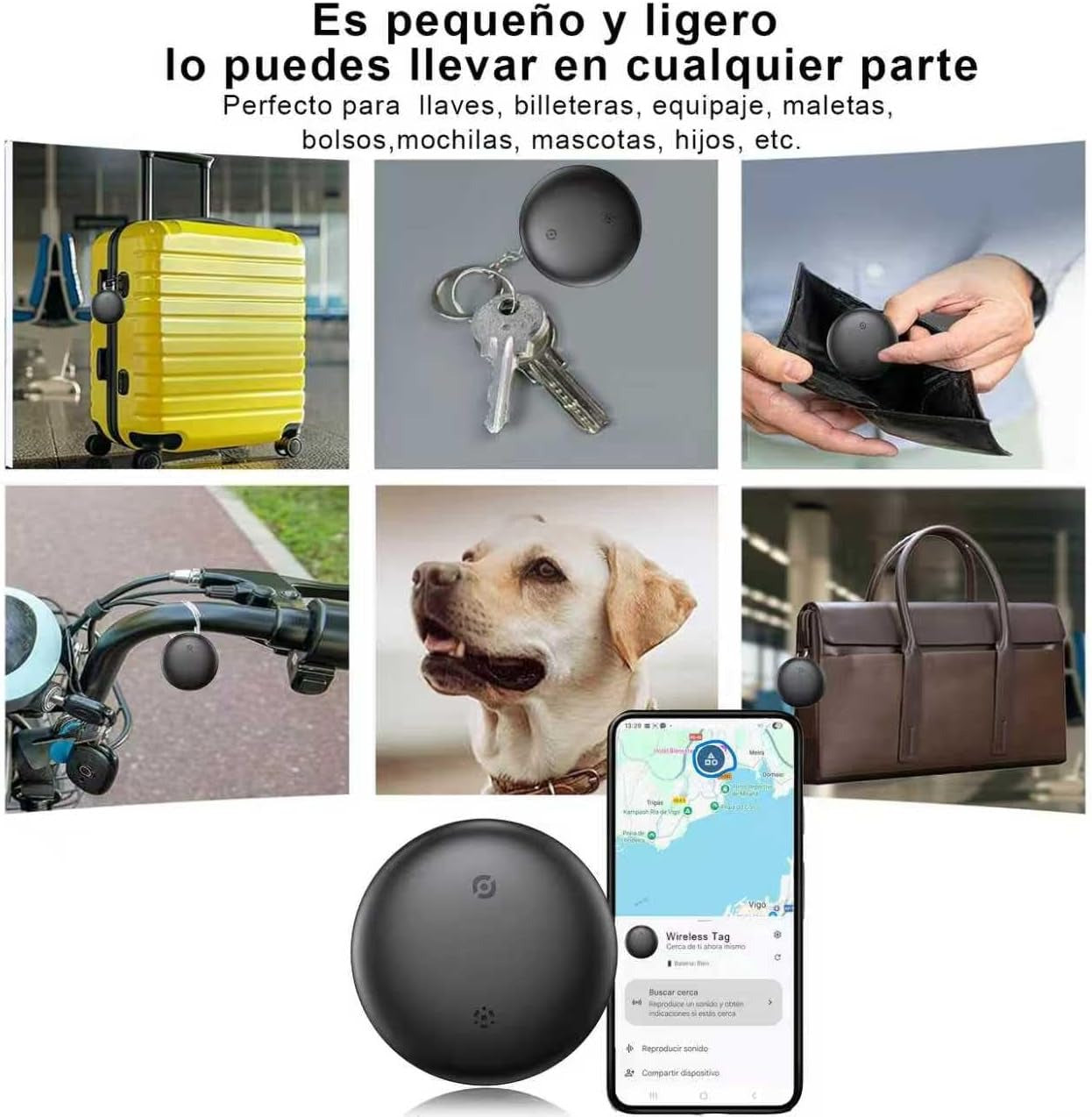 Localizador Inteligente GPS Para Llaves, Equipaje, Mascotas, Vehículos, Motos y más.