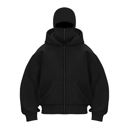 Sudadera Ninja con Capucha y Pasamontañas 🥷 Perfecto para Invierno, Moto y Aire Libre ✨