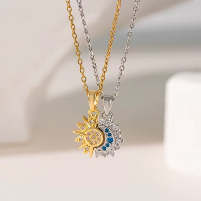 Collar ECLIPSE Sol y Luna 2 en 1 | El Regalo Perfecto para Parejas y Mejores Amigos 🌞🌙