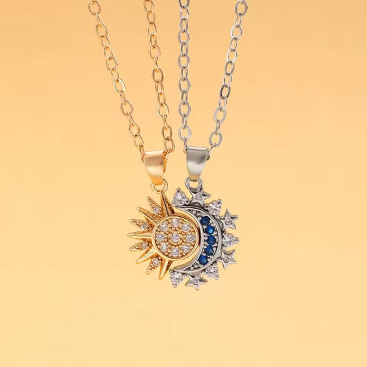 Collar ECLIPSE Sol y Luna 2 en 1 | El Regalo Perfecto para Parejas y Mejores Amigos 🌞🌙