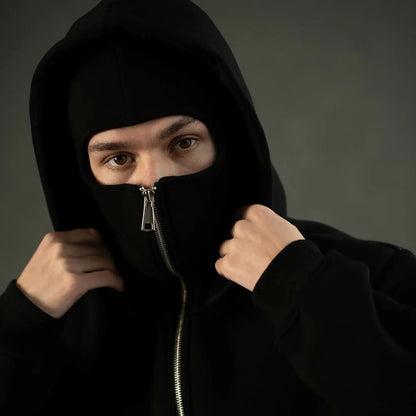 Sudadera Ninja con Capucha y Pasamontañas 🥷 Perfecto para Invierno, Moto y Aire Libre ✨