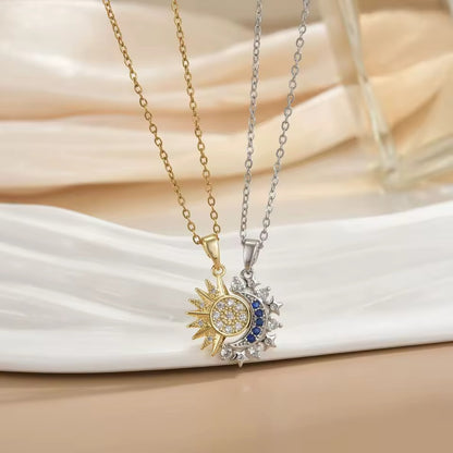 Collar ECLIPSE Sol y Luna 2 en 1 | El Regalo Perfecto para Parejas y Mejores Amigos 🌞🌙
