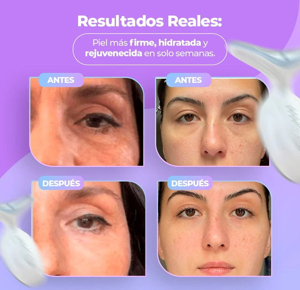 Luz verde del masajeador facial 7 en 1