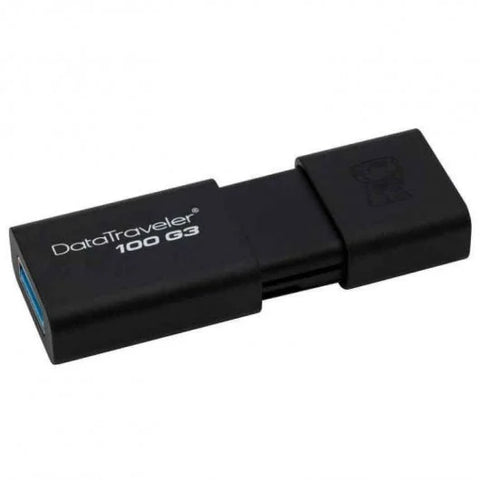 Memoria USB 3.1 3.0 de 128 GB con diseño retráctil negro mate sin tapa