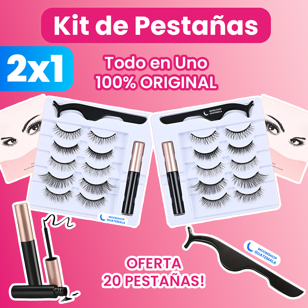 OFERTA 2x1 ⭐️ Kit de Pestañas Magnéticas - TODO EN UNO 100% ORIGINAL ✨