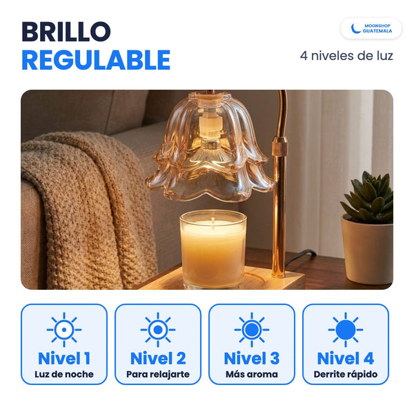 Lámpara calentadora de velas con brillo regulable en 4 niveles