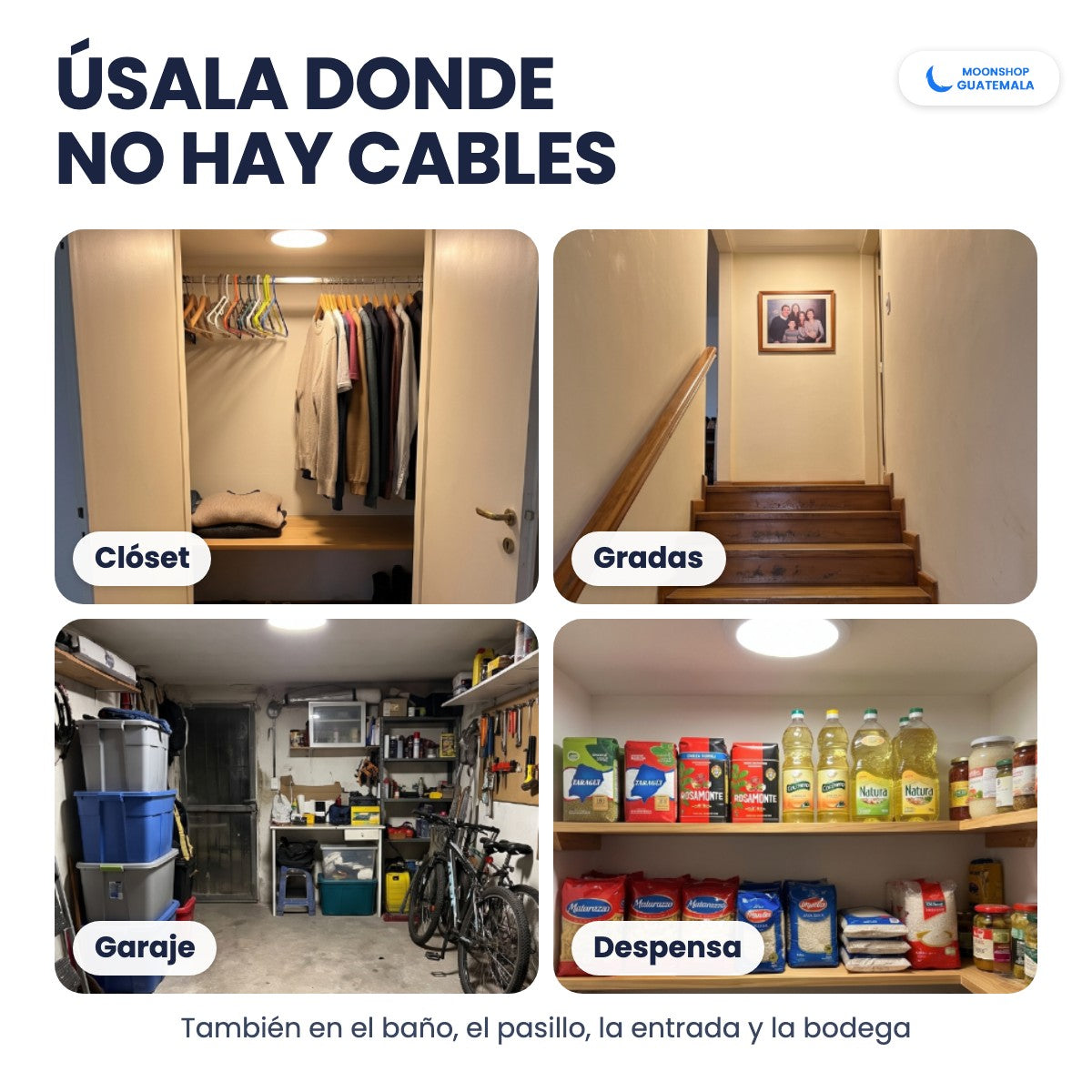 Lámpara de techo LED en el clóset, las gradas, el garaje y la despensa