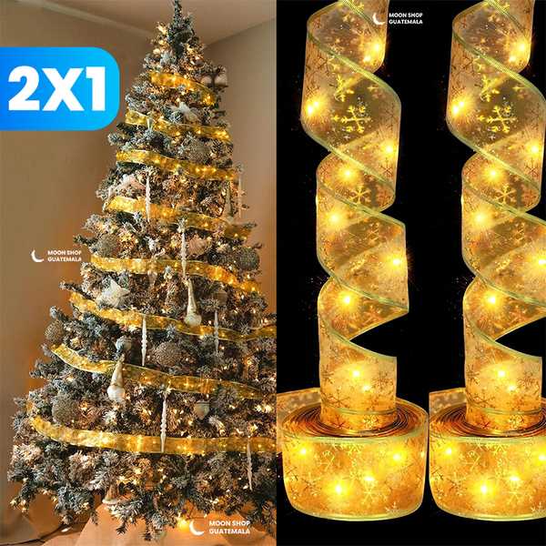Listón Navideño con Luces LED 🎄 5 Metros para Árbol y Ventanas ✨ OFERTA 2x1
