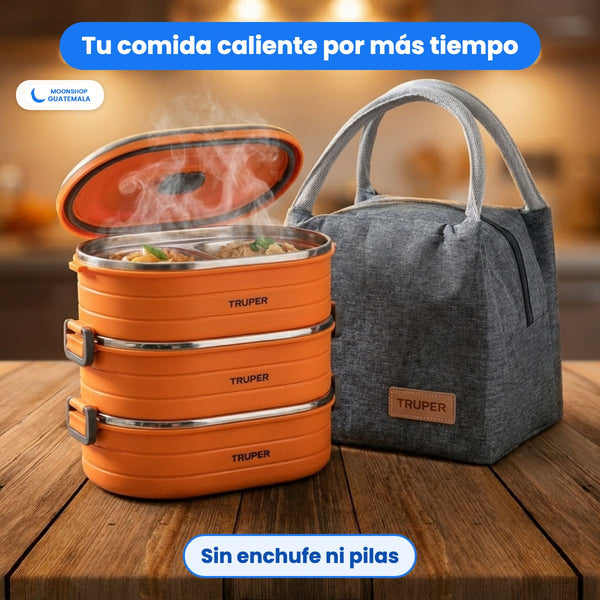 Lonchera térmica que conserva tu comida caliente por más tiempo, sin enchufe ni pilas