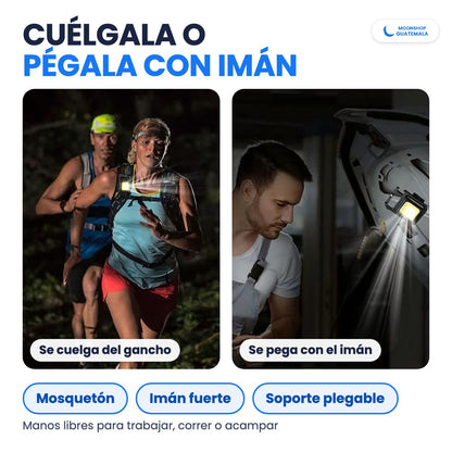 Mini linterna llavero que se cuelga del gancho o se pega con imán en metal