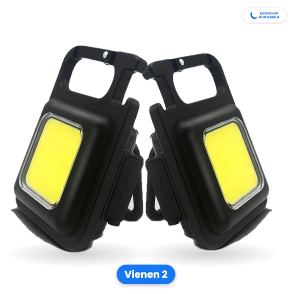 Mini Linterna Llavero COB Recargable con Imán y Destapador (Vienen 2)