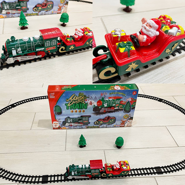 Vías y piezas plásticas del tren navideño de 23 piezas