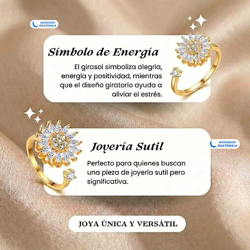 Anillo Girasol Giratorio 🌻