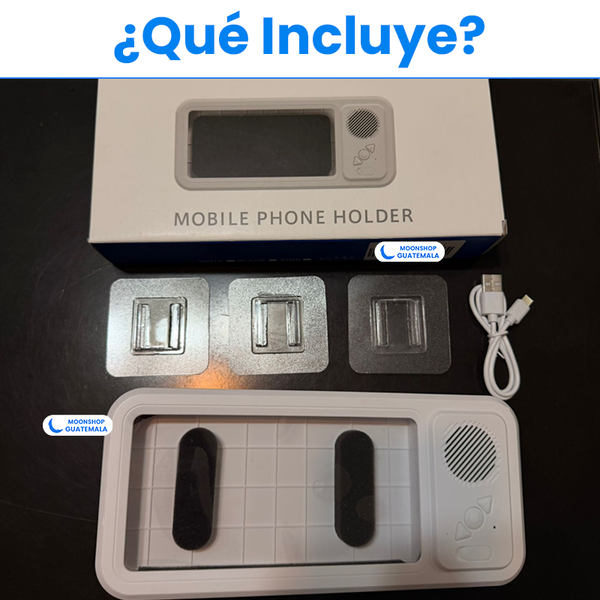 Altavoz para baño con giro de 360 grados y bases adhesivas para la pared