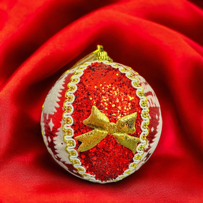 6 Bolas de Navidad - Rojo y Dorado       ( 6 unidades )