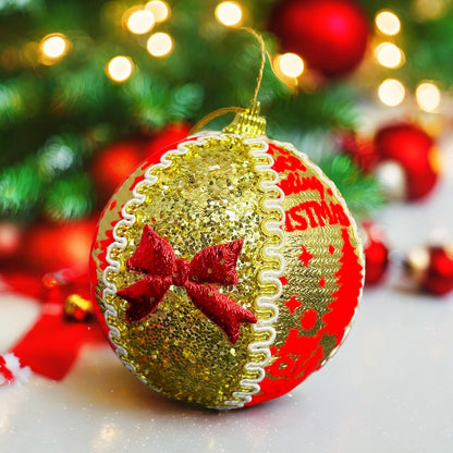 6 Bolas de Navidad - Dorado y Rojo (6 unidades )