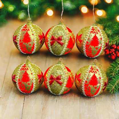6 Bolas de Navidad - Dorado y Rojo (6 unidades )