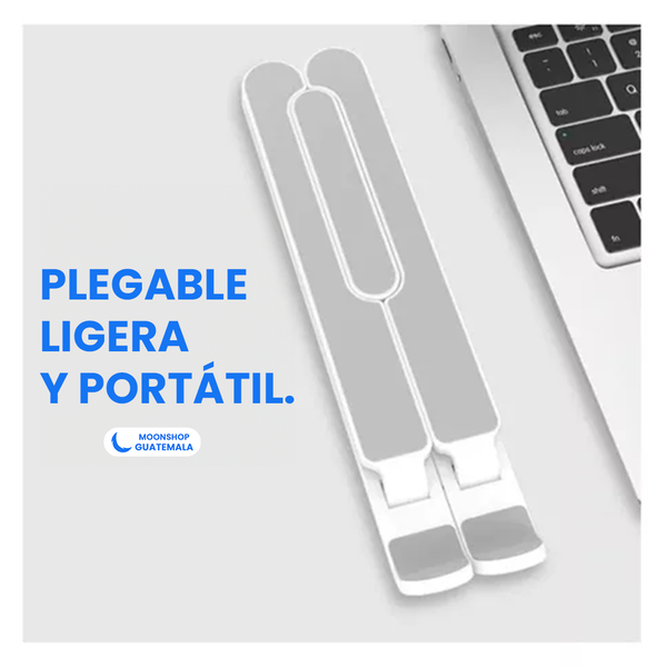 Base retráctil liviana para laptop, tablet, celular y hasta para libros