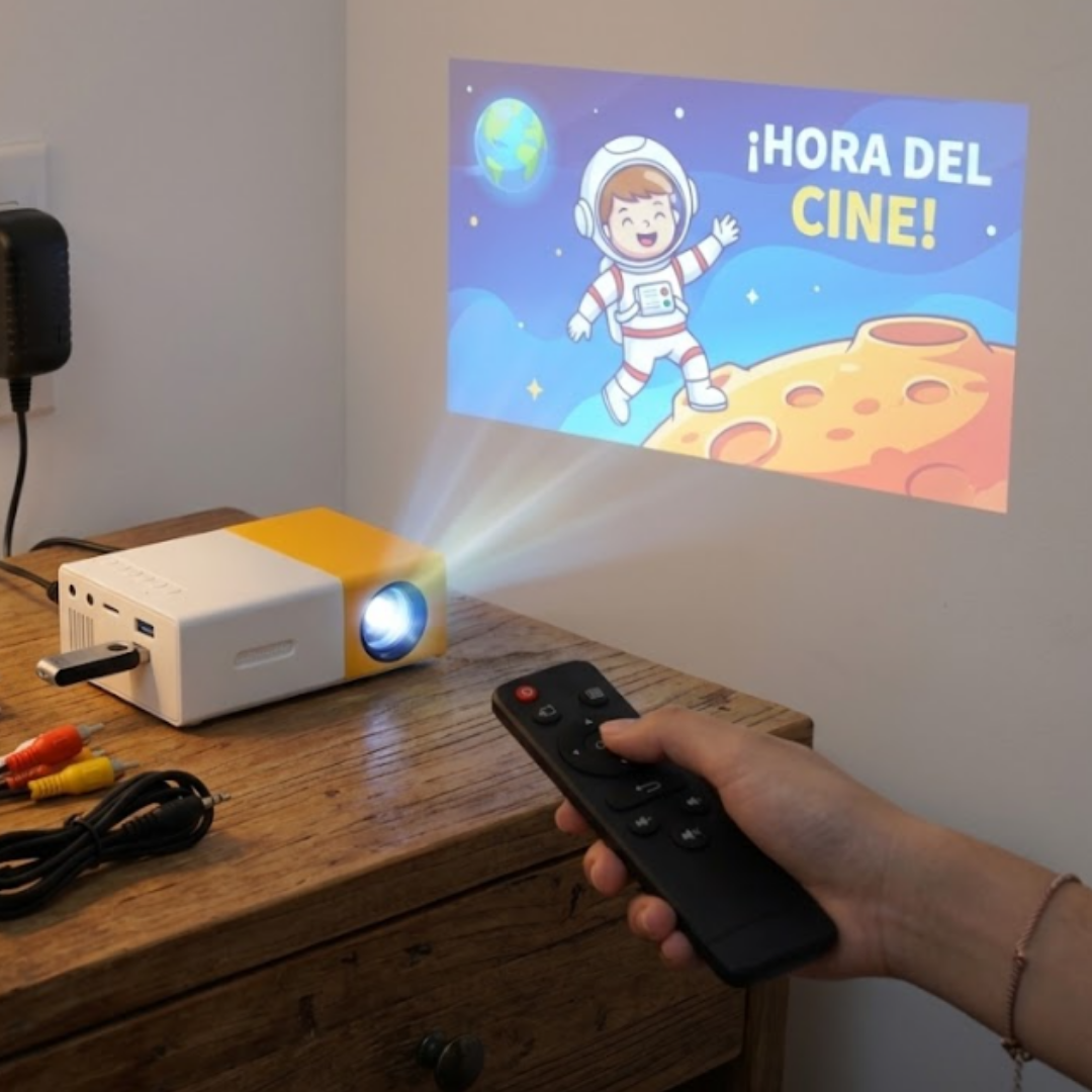 Mini Proyector Portátil LED para Cine en Casa con Control Remoto
