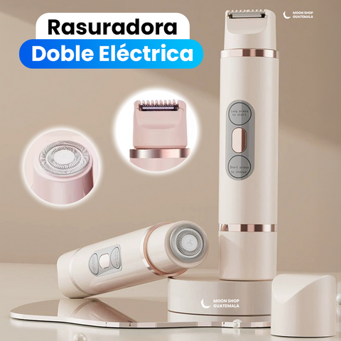 Rasuradora doble eléctrica para rostro y cuerpo sin irritar la piel