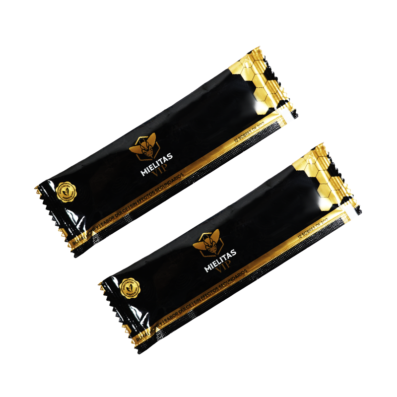 Mielitas VIP, 2 sobres de miel de 20 g en empaque negro con dorado (oferta 2x1)