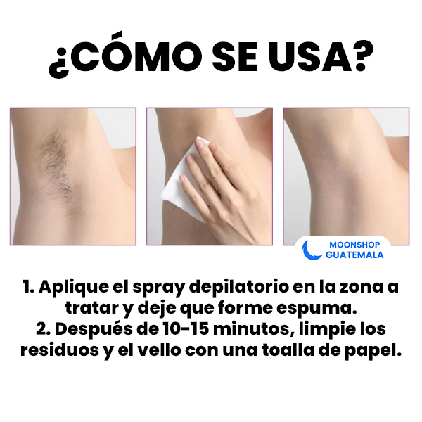 Spray depilador que ayuda a retardar el crecimiento del vello con resultados uniformes